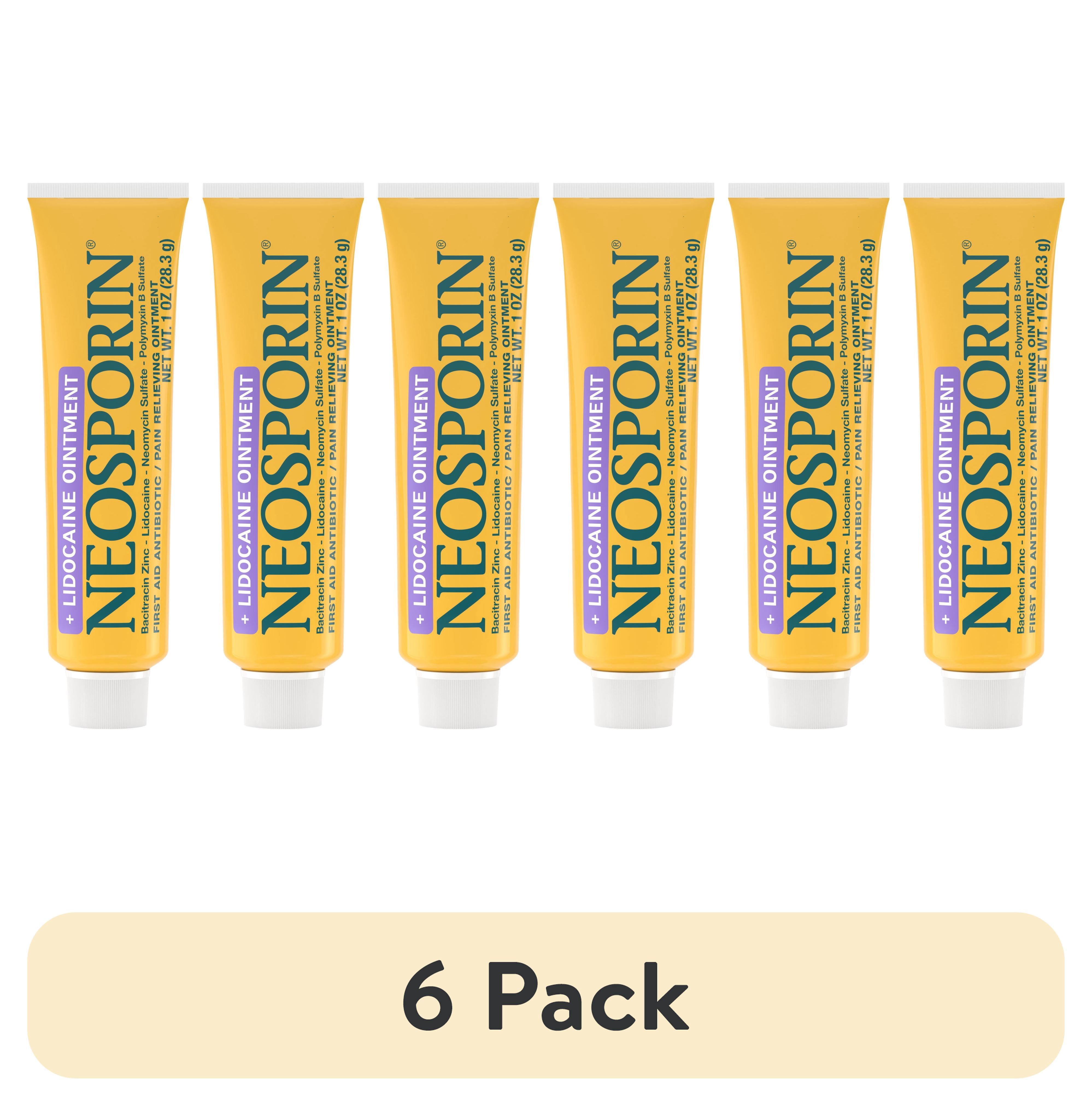 (6 pack) Neosporin + Lidocaine Pain Relief Triple Antibiotic Ointment, 1 oz