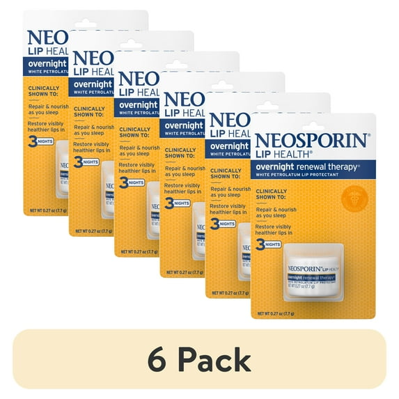 (6 pack) NEOSPORIN Lip Health Overnight Renewal Therapy Lip Protectant, 0.27 oz