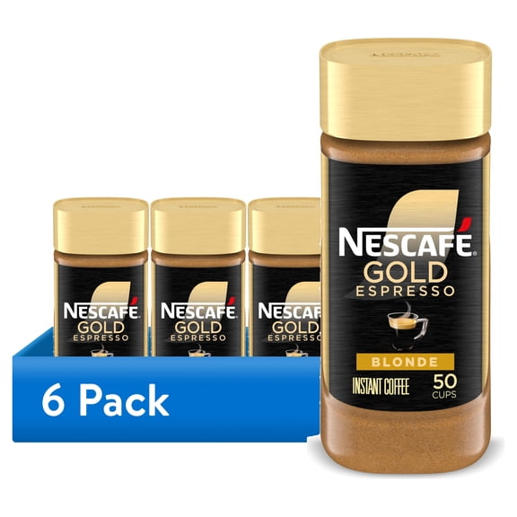 (6 pack) NESCAFÉ Gold Espresso Blonde, Instant Coffee, 3.5 oz, 6 Pack of Jars