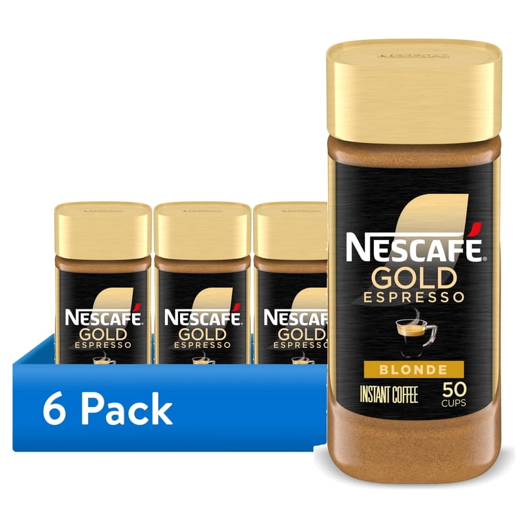 6 pack) NESCAFÉ Gold Espresso Blonde, Instant Coffee, 3.5 oz, 6