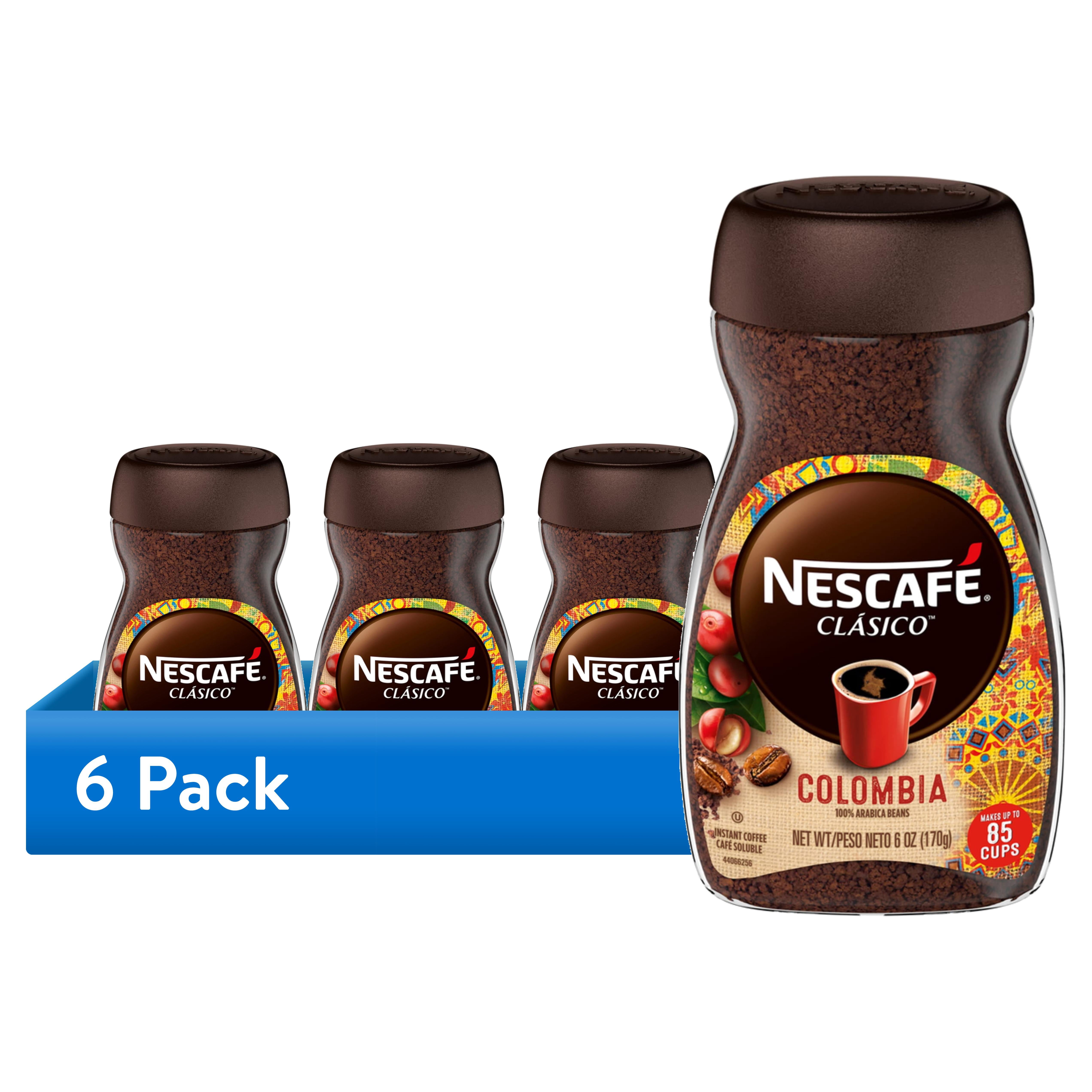 6 pack) NESCAFÉ CLÁSICO Colombia, Medium Roast, Instant Coffee, 6