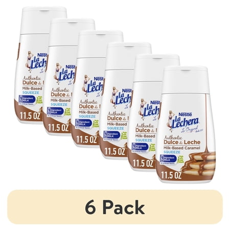 (6 pack) Nestle La Lechera Dulce de Leche Milk Based Caramel Sauce, 11.5 oz Squeeze Bottle