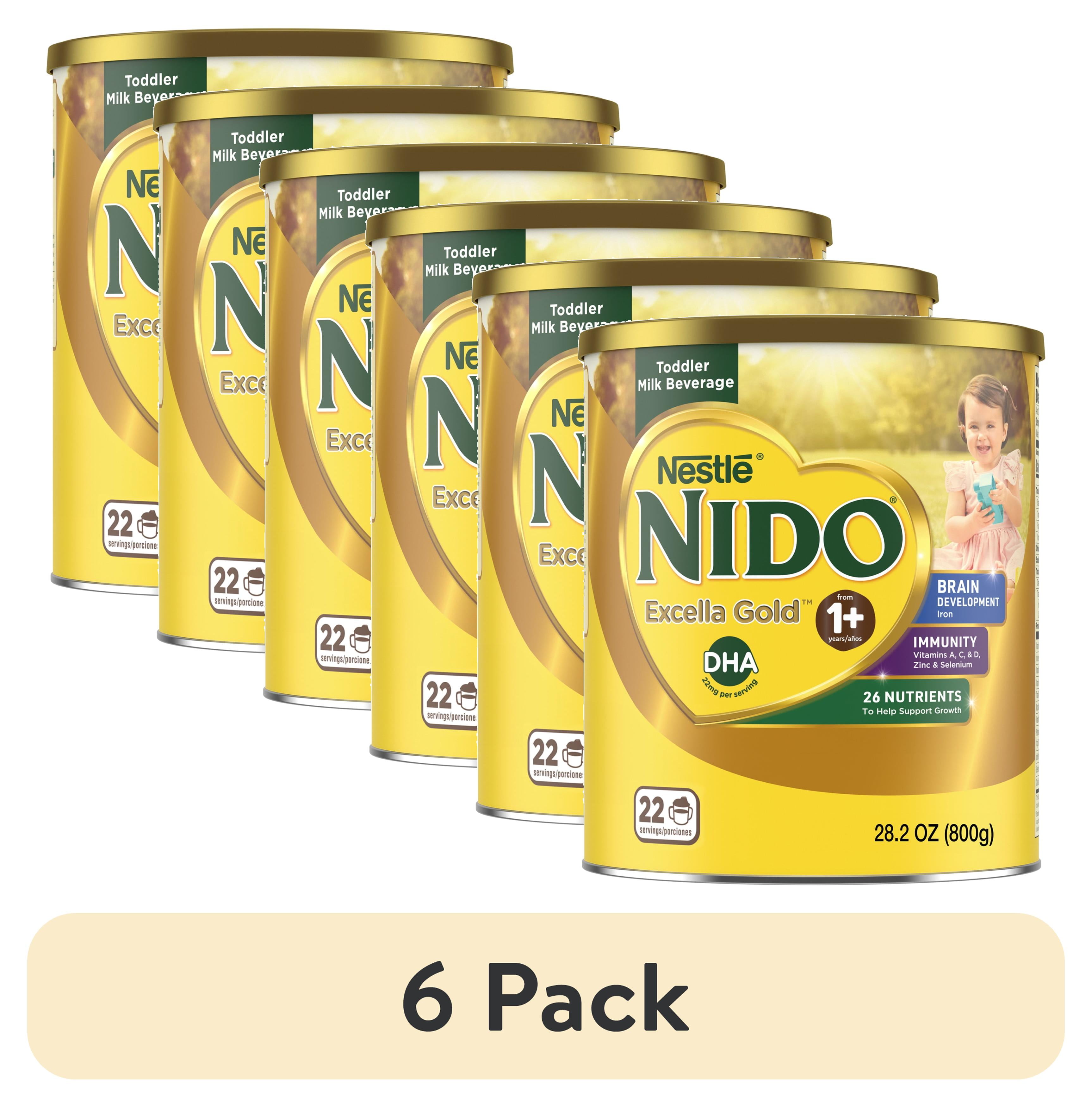 (6 pack) NIDO Excella Gold Original Toddler Milk Beverage Powder Mix, 28.2 oz Canister