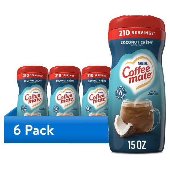 (6 pack) Coffee mate Coconut Crème Flavored Powdered Coffee Creamer, Non Dairy Creamer 15 oz