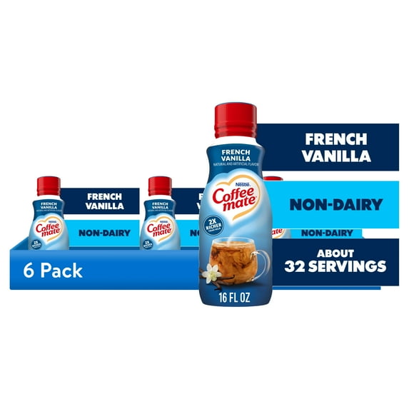 (6 pack) Coffee mate French Vanilla Liquid Coffee Creamer, 16 fl oz Bottle