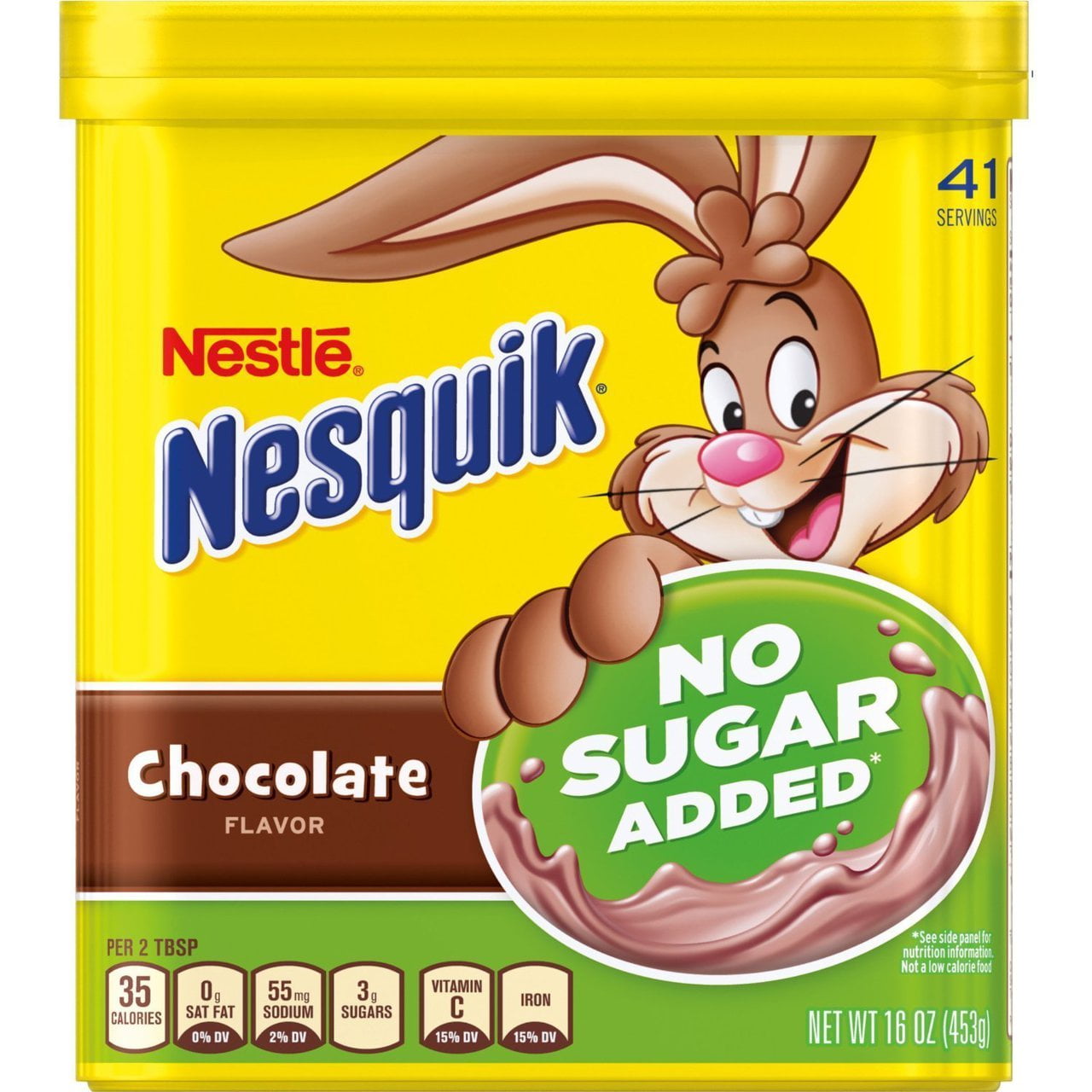 (6 pack) Nestle Nesquik No Sugar Added Chocolate Powder, 16 oz, Can, Makes Instant Chocolate Milk