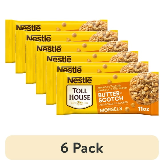 (6 pack) Nestle Toll House Butterscotch Baking Chips for Valentine's Day Baking, 11 oz Bag