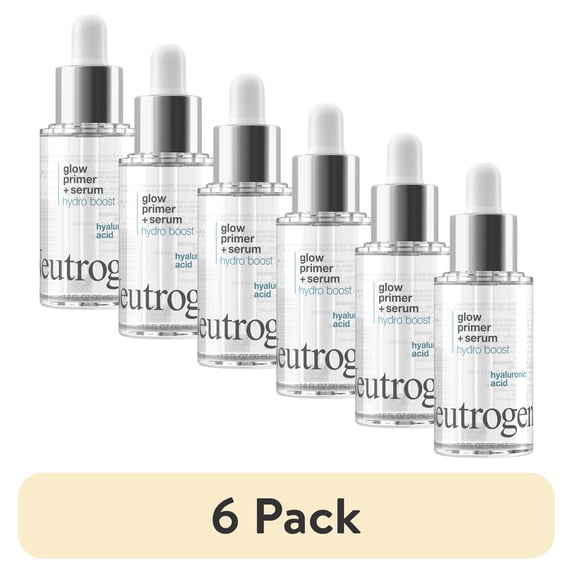 (6 pack) Neutrogena Hydro Boost Glow Booster Primer & Serum, 1.0 fl. oz