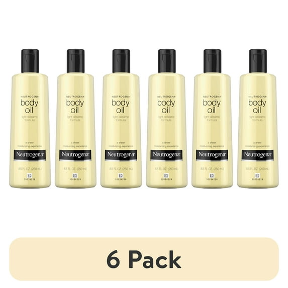 (6 pack) Neutrogena Body Oil For Dry Skin, Light Sesame Formula, 8.5 fl. oz