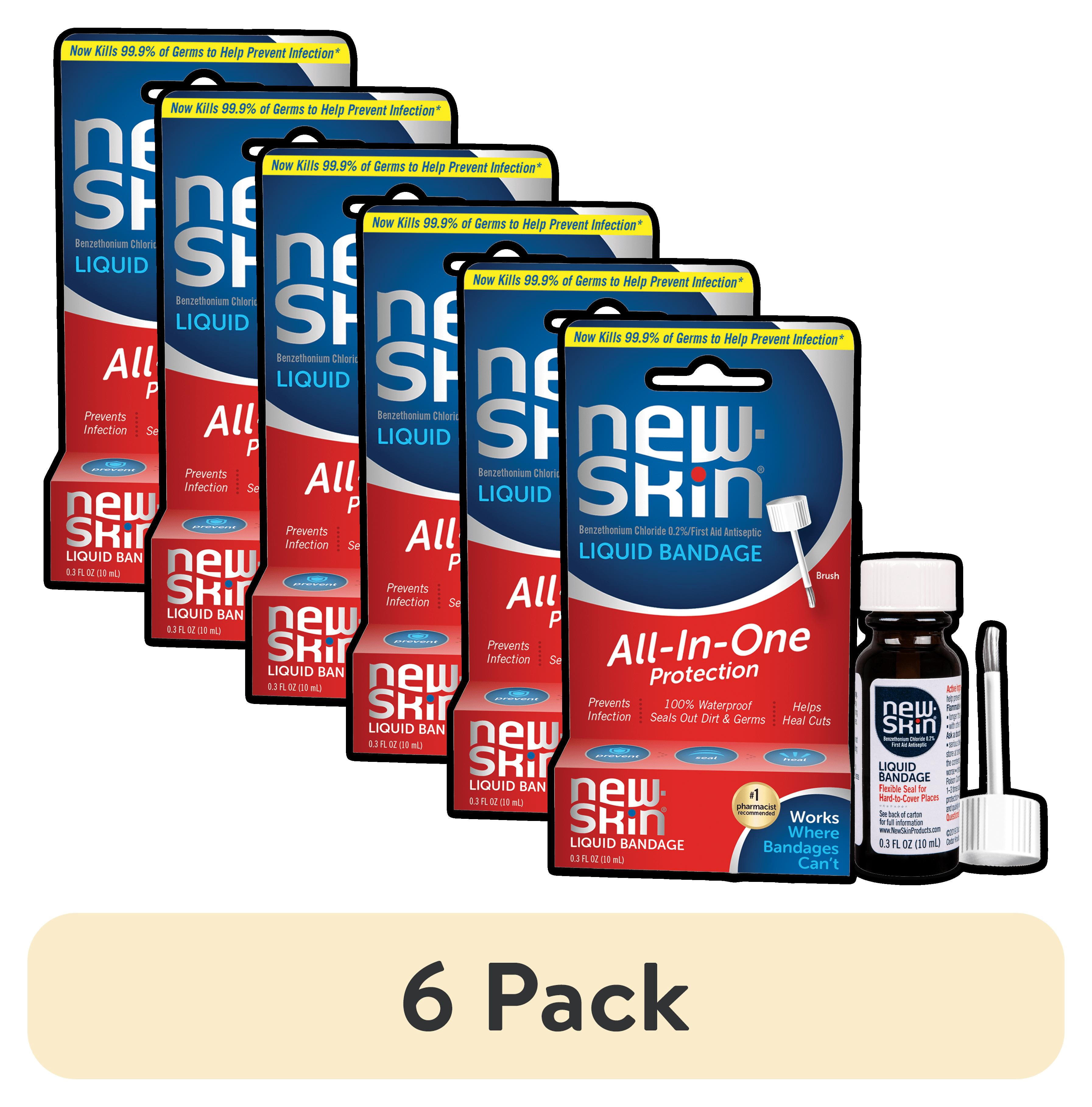 (6 pack) New-Skin Liquid Bandage, Waterproof Bandage for Scrapes and Minor Cuts, 0.3 fl oz