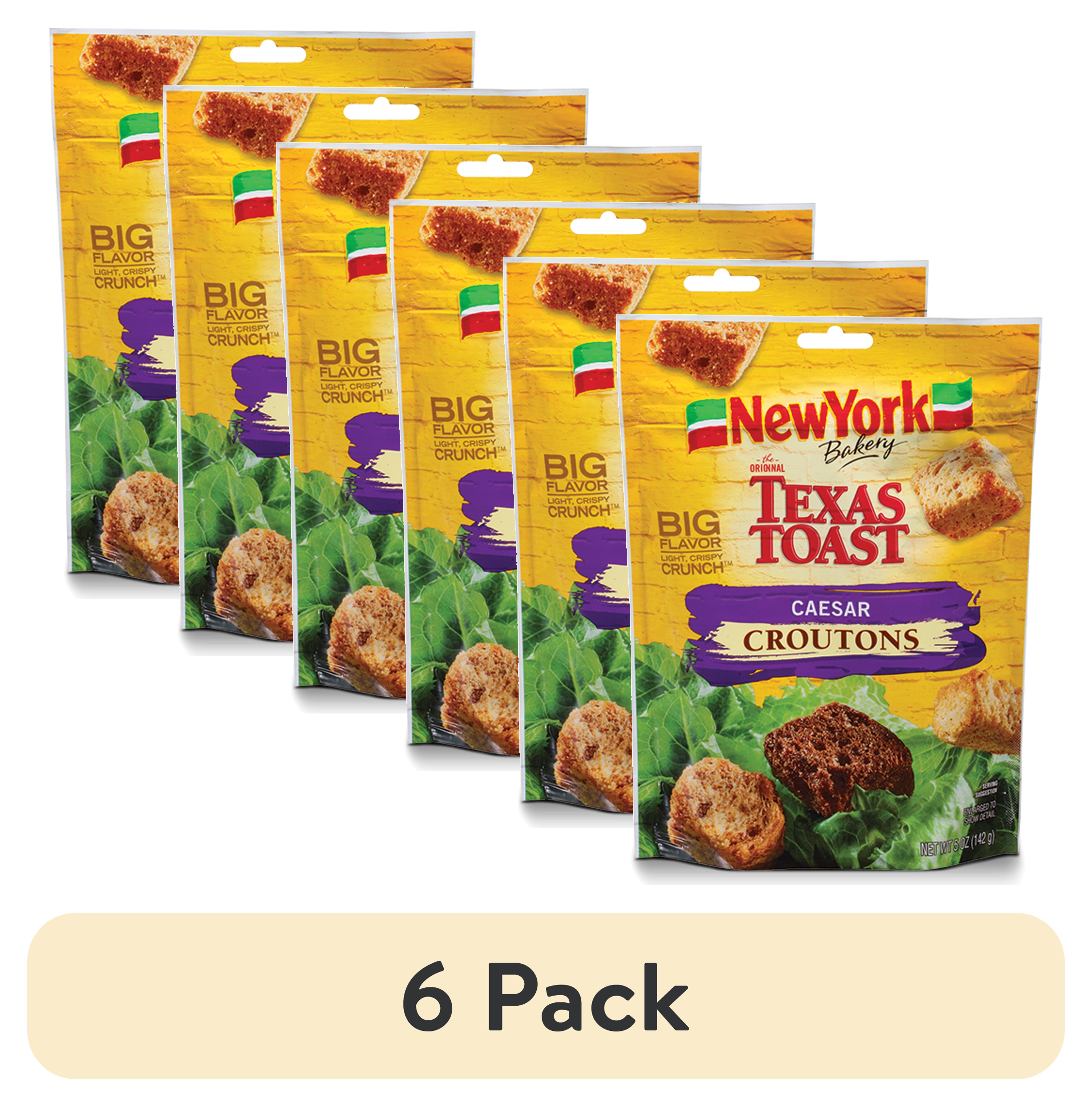 (6 pack) New York Bakery Texas Toast Caesar Croutons, 5 oz Bag