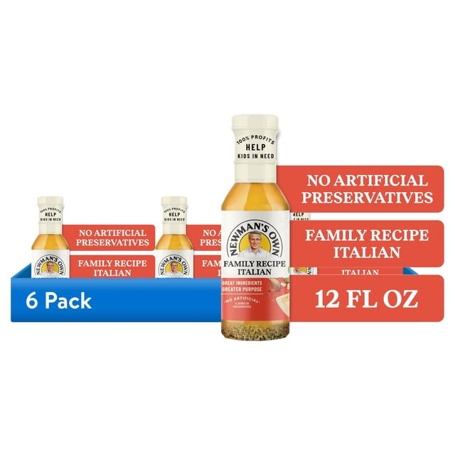 (6 pack) Newman's Own Family Recipe Italian Salad Dressing and Marinade ...