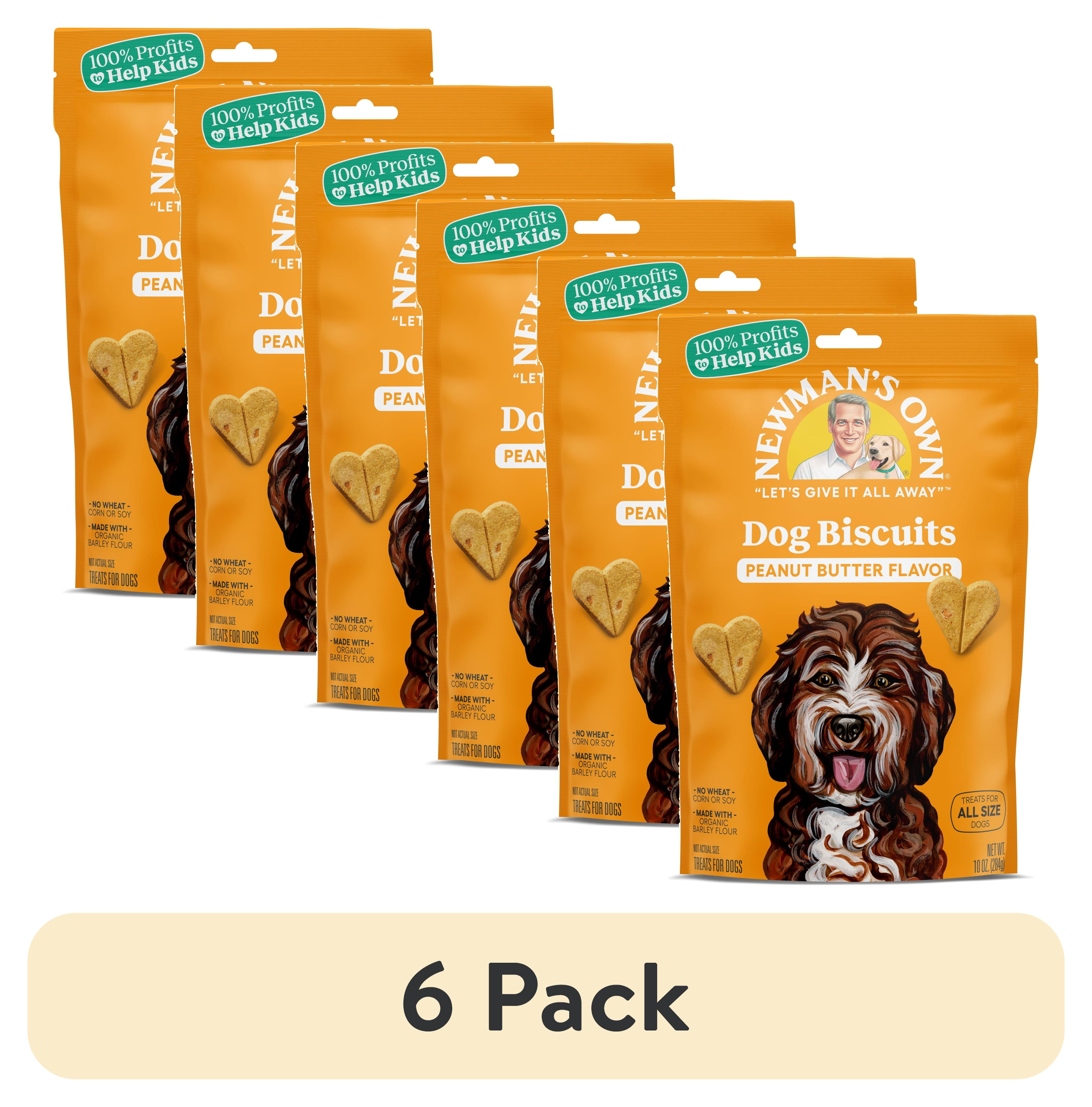 (6 pack) Newman's Own Peanut Butter Flavor Dog Biscuits 10 oz