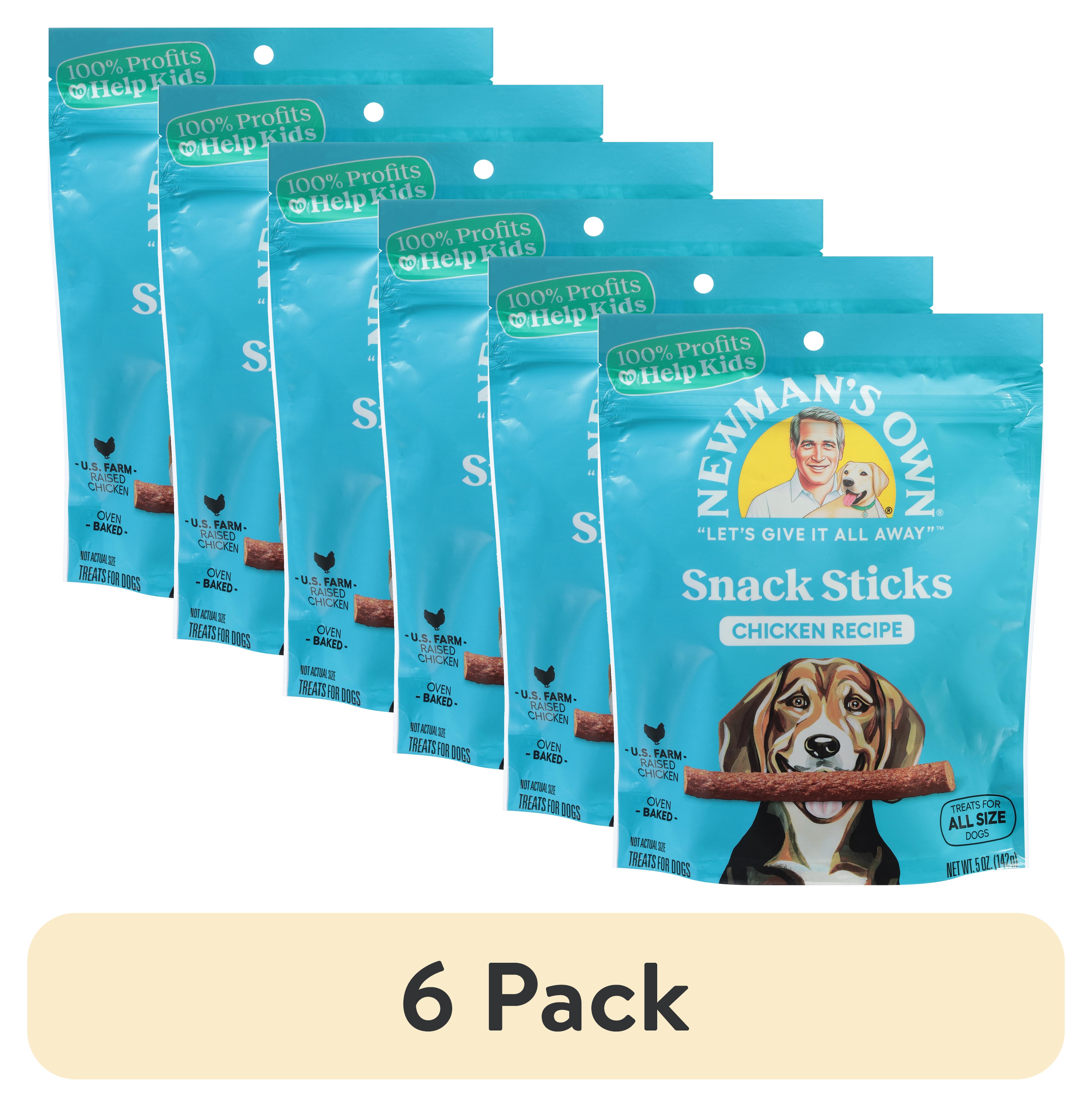 (6 pack) Newman's Own Snack Sticks Chicken Recipe Treats for Dogs 5 oz