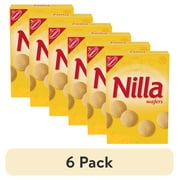 (6 pack) NILLA Wafers Cookies, Crunchy Vanilla Wafers, Baked, 11 oz Shelf Stable Plastic Cardboard Box