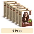 thumbnail image 1 of (6 pack) Nisha (Pack 6) Henna Hair Color Dye, Permanent Black Hair Color, 100% Grey Coverage, Dark Brown, 0.35 oz Each Pack, 1 of 9