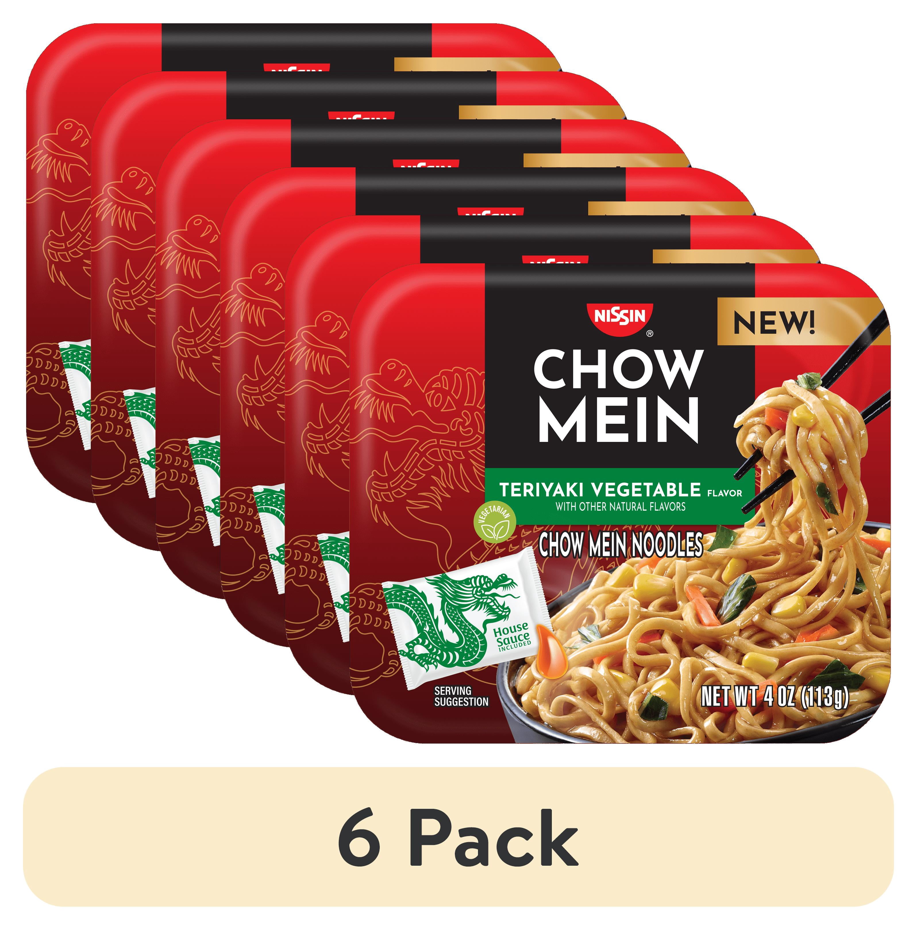 4 pack) Nissin Foods Chow Mein Instant Noodles, Teriyaki Vegetable