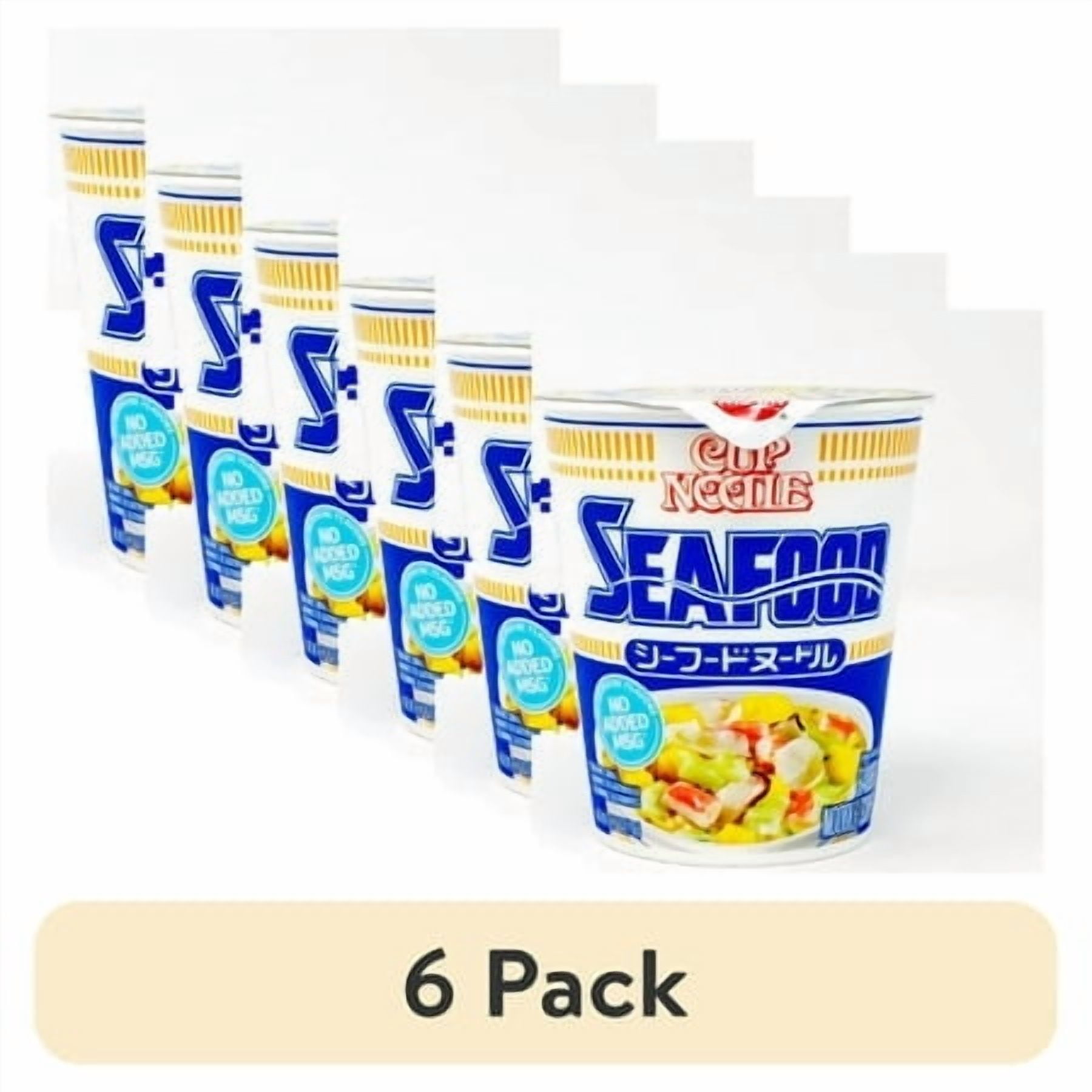 6 pack) Nissin Foods Cup Noodle Ramen Noodle Soup Seafood, 2.7 oz