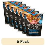 (6 pack) Nissin Foods Cup Noodles Stir Fry Ramen Noodles, Korean BBQ Flavor, 2.89 oz Cup, Shelf-Stable