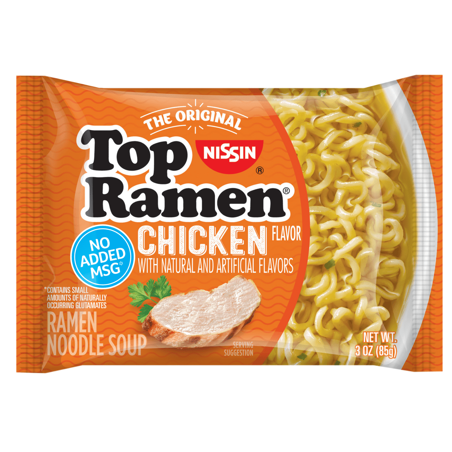 (6 pack) Nissin Foods Top Ramen The Original Ramen Noodle Soup, Chicken Flavor, 3 oz Bag, Shelf-Stable