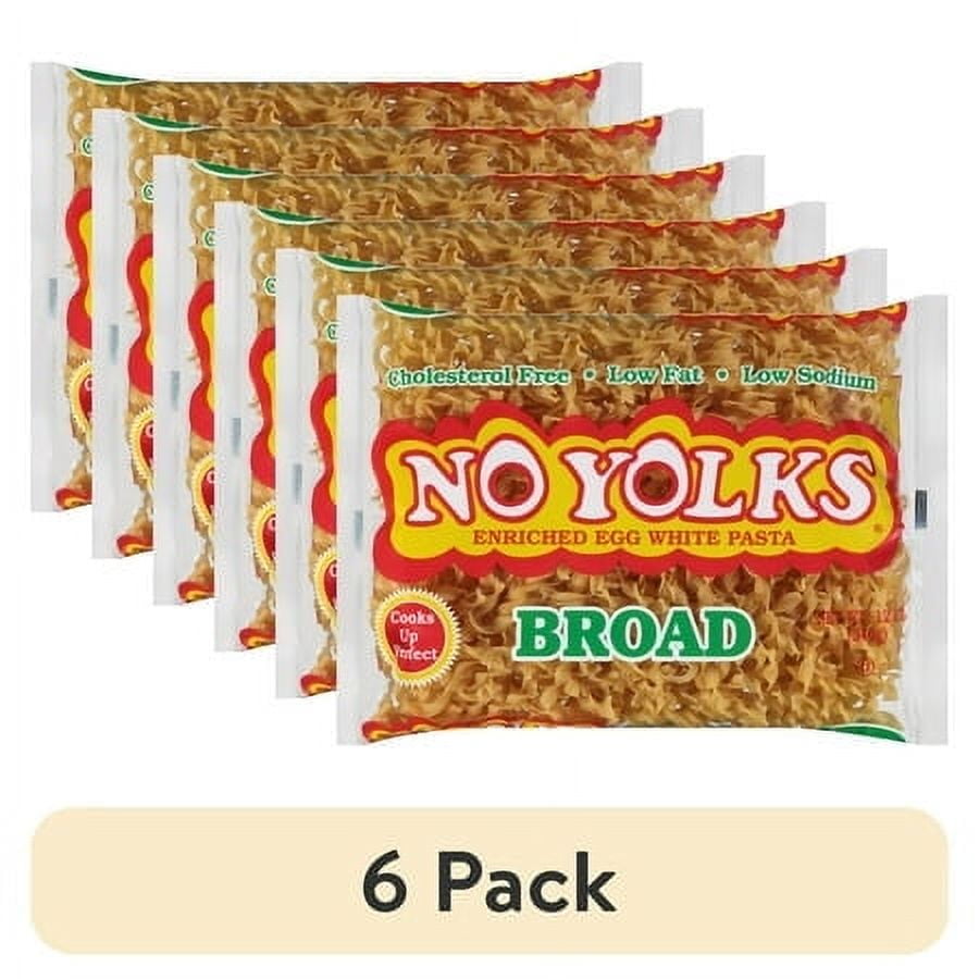 (6 pack) No Yolks Enriched Egg White Pasta Broad, 12.0 OZ