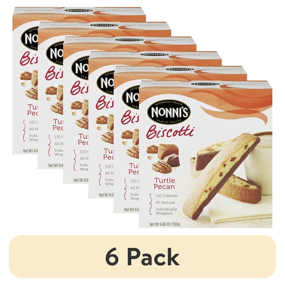 (6 pack) Nonni's Turtle Pecan Biscotti, 8 count, 6.88 oz