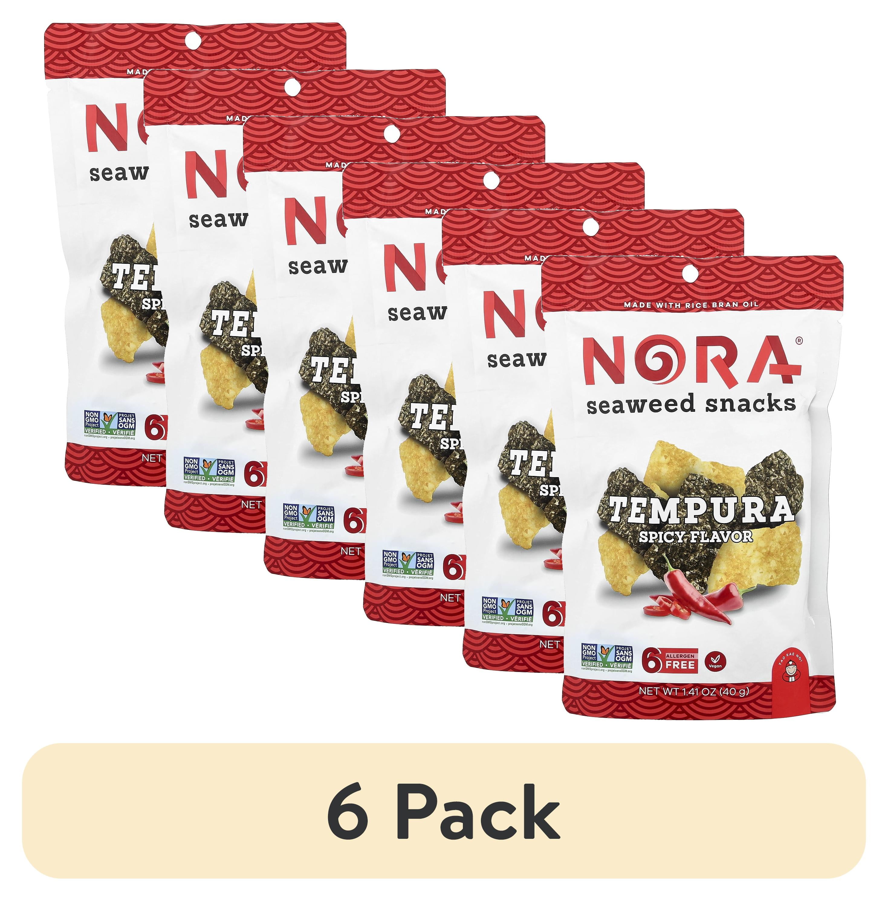 Nora Snacks Seaweed Snacks, Spicy Tempura, 1.6 oz, Made with Rice
