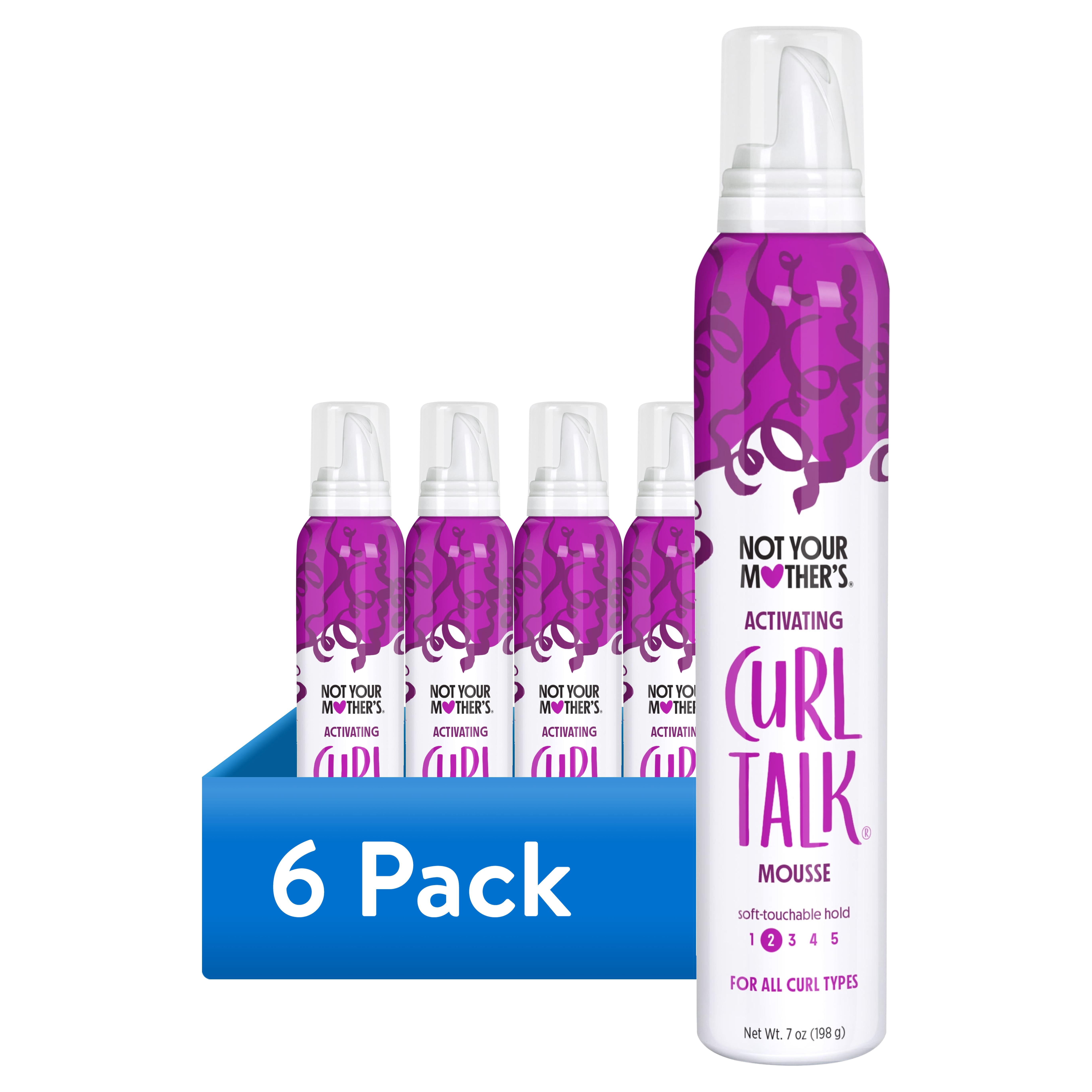 (6 pack) Not Your Mother's Curl Talk Curl Activating Hair Mousse for Lightweight Hold, 7 oz