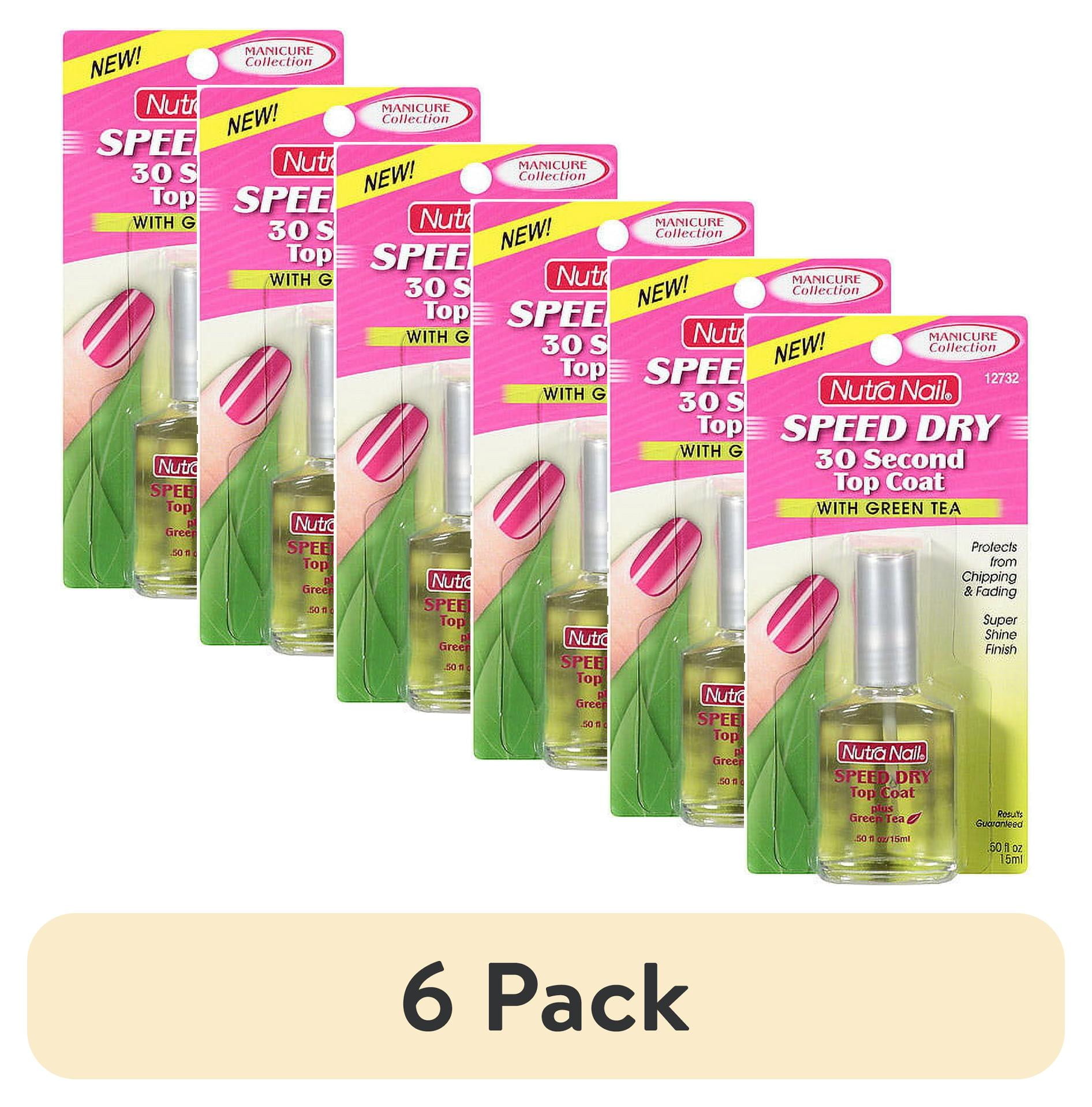(6 pack) Nutra Nail Speed Dry 30 Second Top Coat with Green Tea Antioxidants 0.50 oz