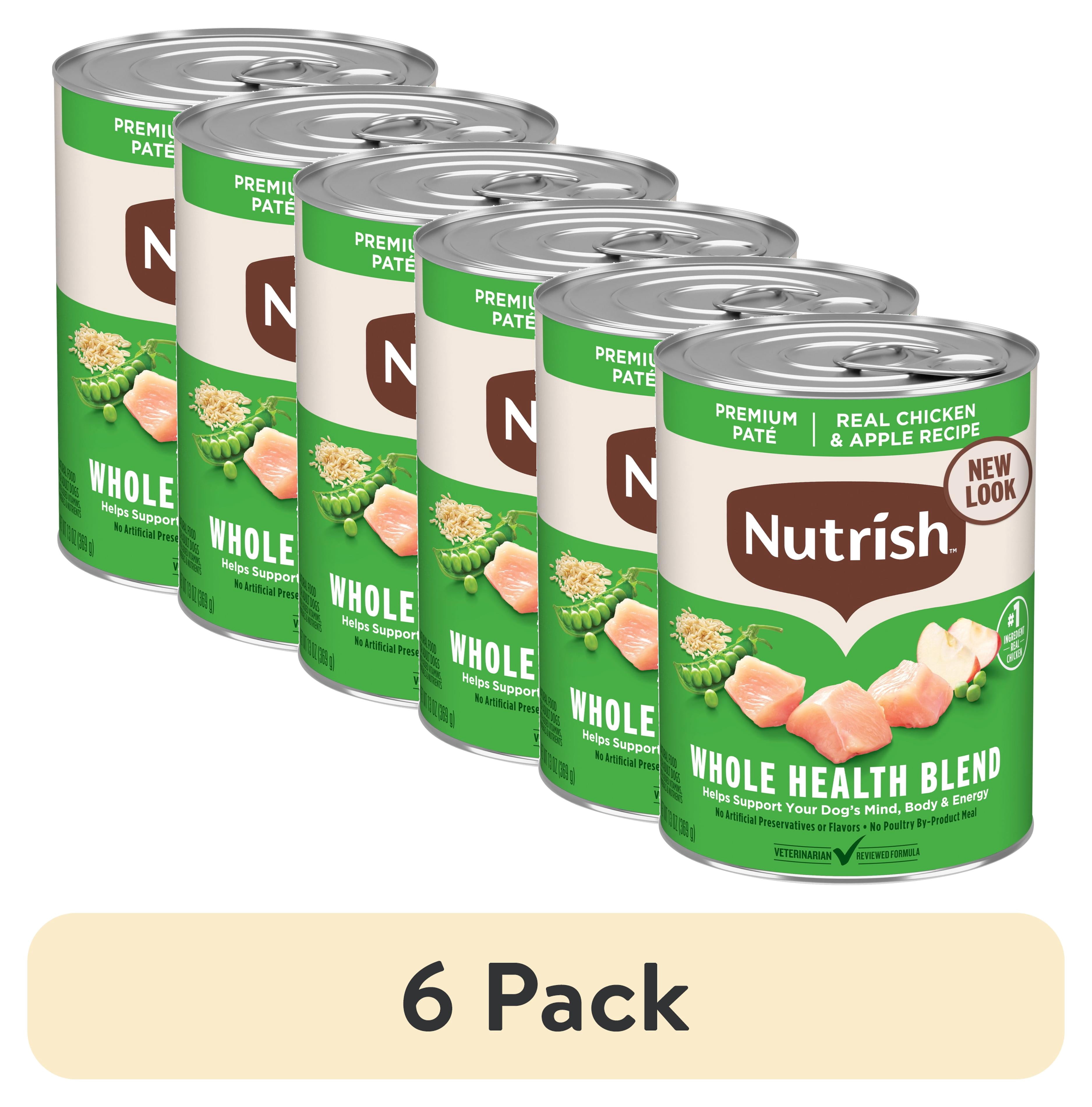 (6 pack) Nutrish Real Chicken & Apple Recipe Whole Health Blend Premium Paté Wet Dog Food, 13 oz. Can (Rachael Ray)