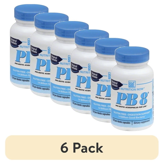 (6 pack) Nutrition Now PB 8 Pro-Biotic Acidophilus For Life Capsules, 120 Ct