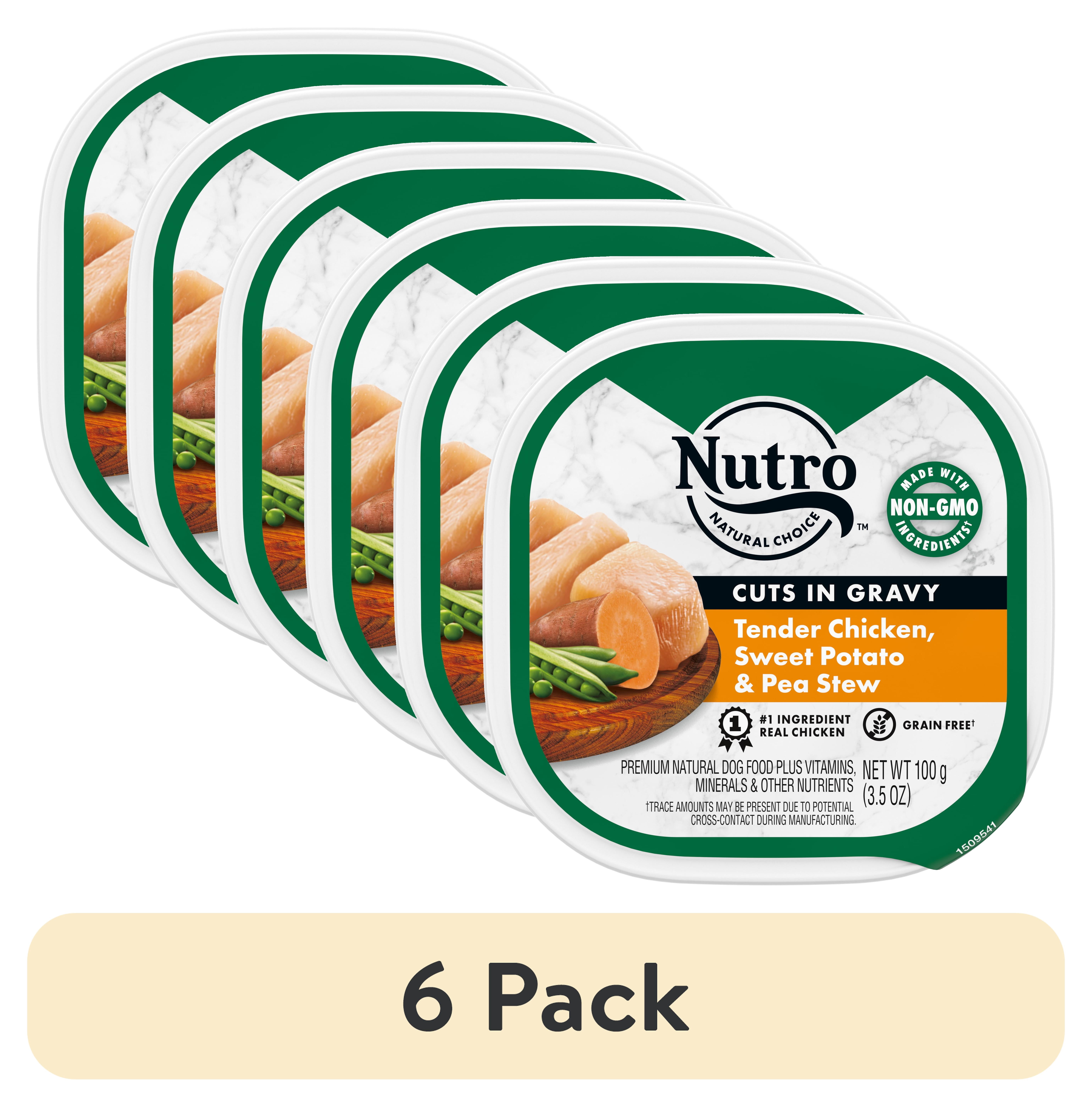 (6 pack) Nutro Cuts In Gravy Tender Chicken, Sweet Potato & Pea Stew Natural Wet Dog Food, 3.5 Oz Tray