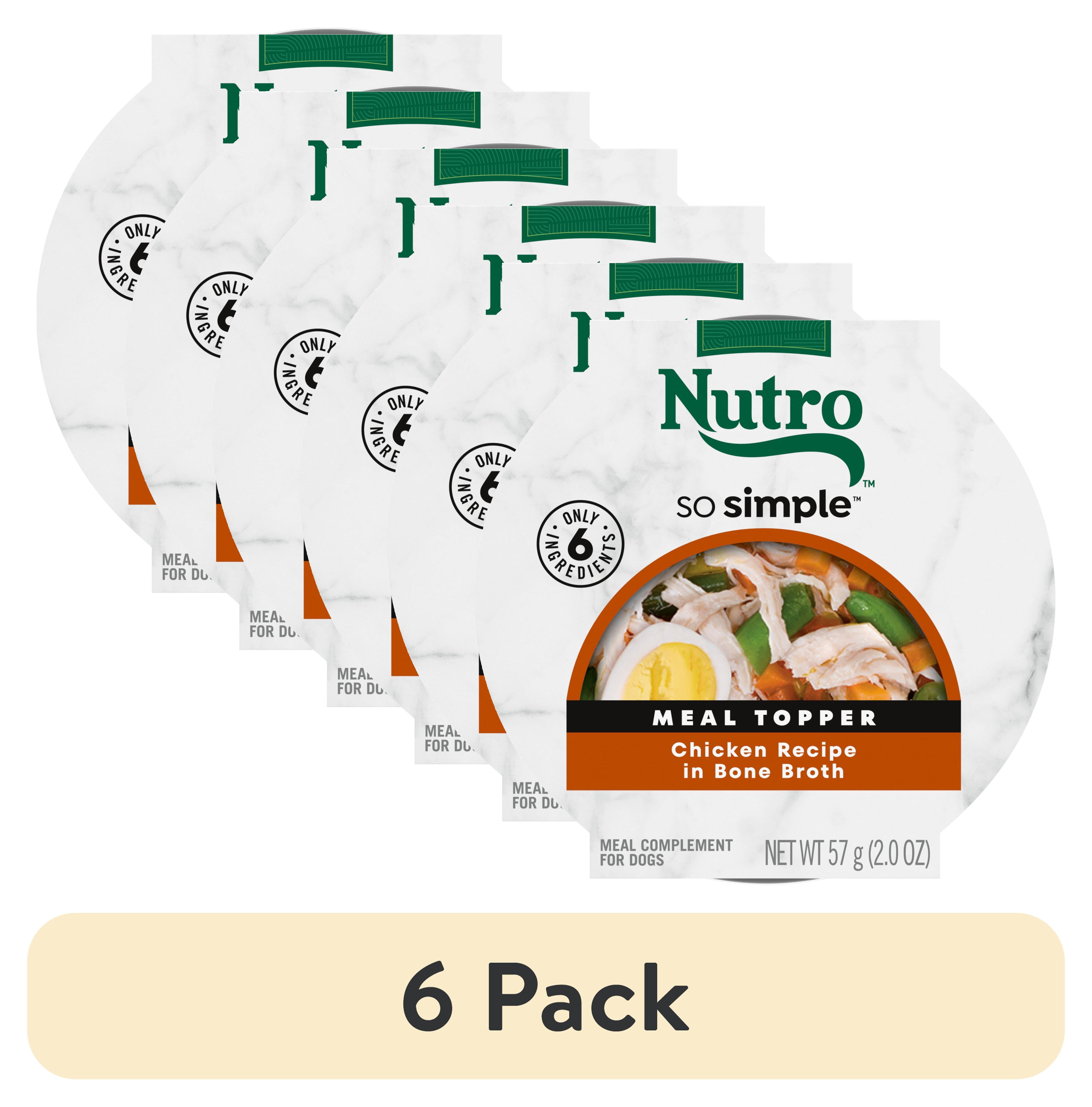 (6 pack) Nutro So Simple Chicken Recipe In Bone Broth Wet Dog Meal Complement, 2 Oz Tray