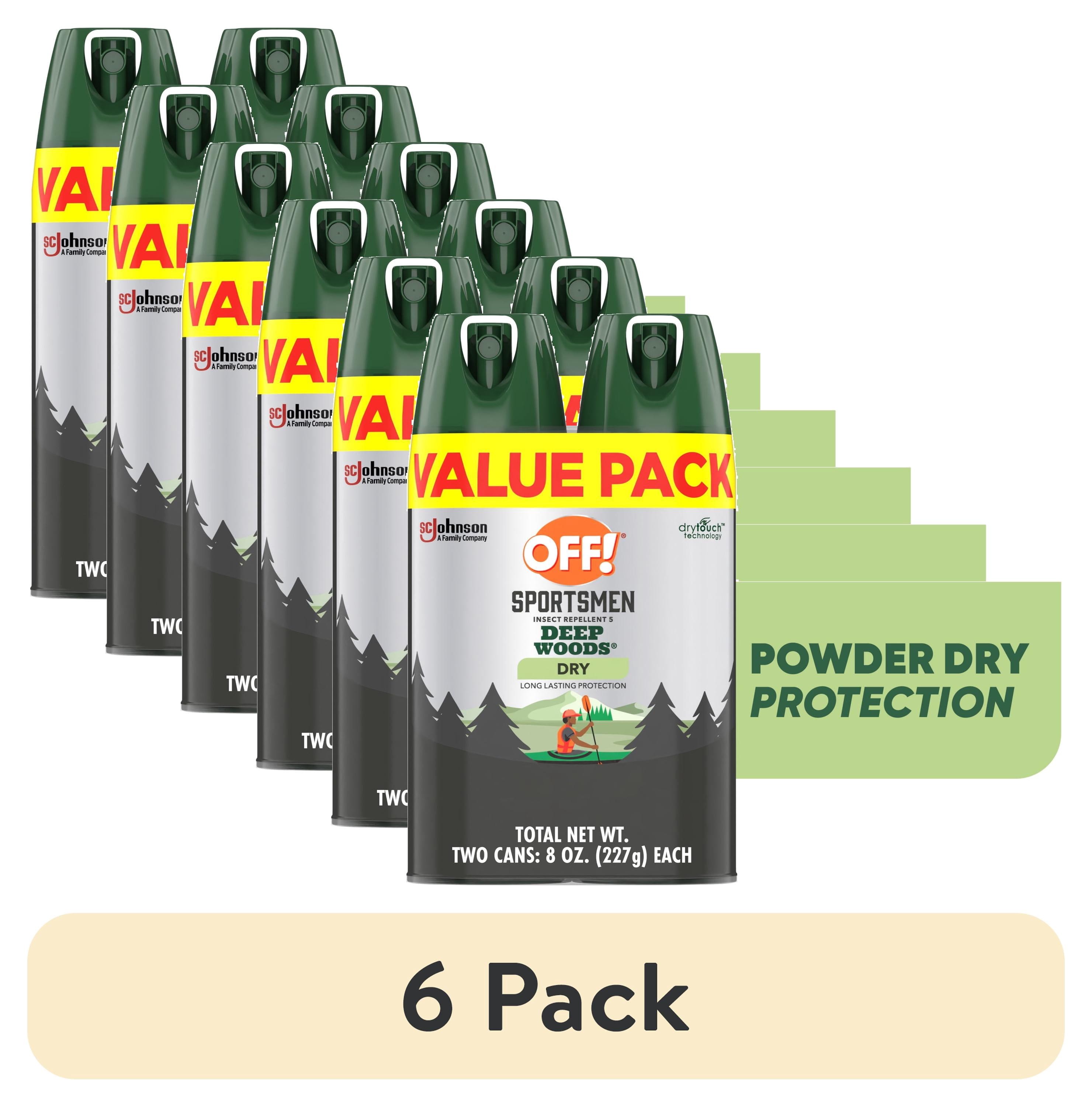 (6 pack) OFF! Sportsmen Deep Woods Dry Insect Repellent V, DEET Mosquito Bug Spray, 4 oz, 2 Count