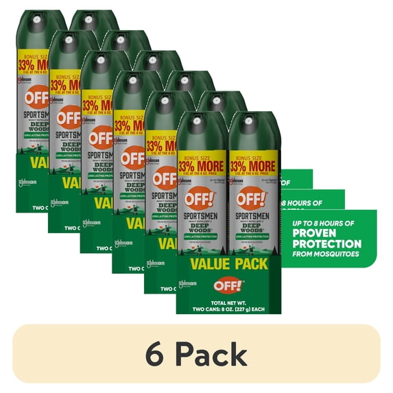 (6 pack) OFF! Sportsmen Deep Woods Insect Repellent, Mosquito Bug Spray, 2 Count, 16 oz