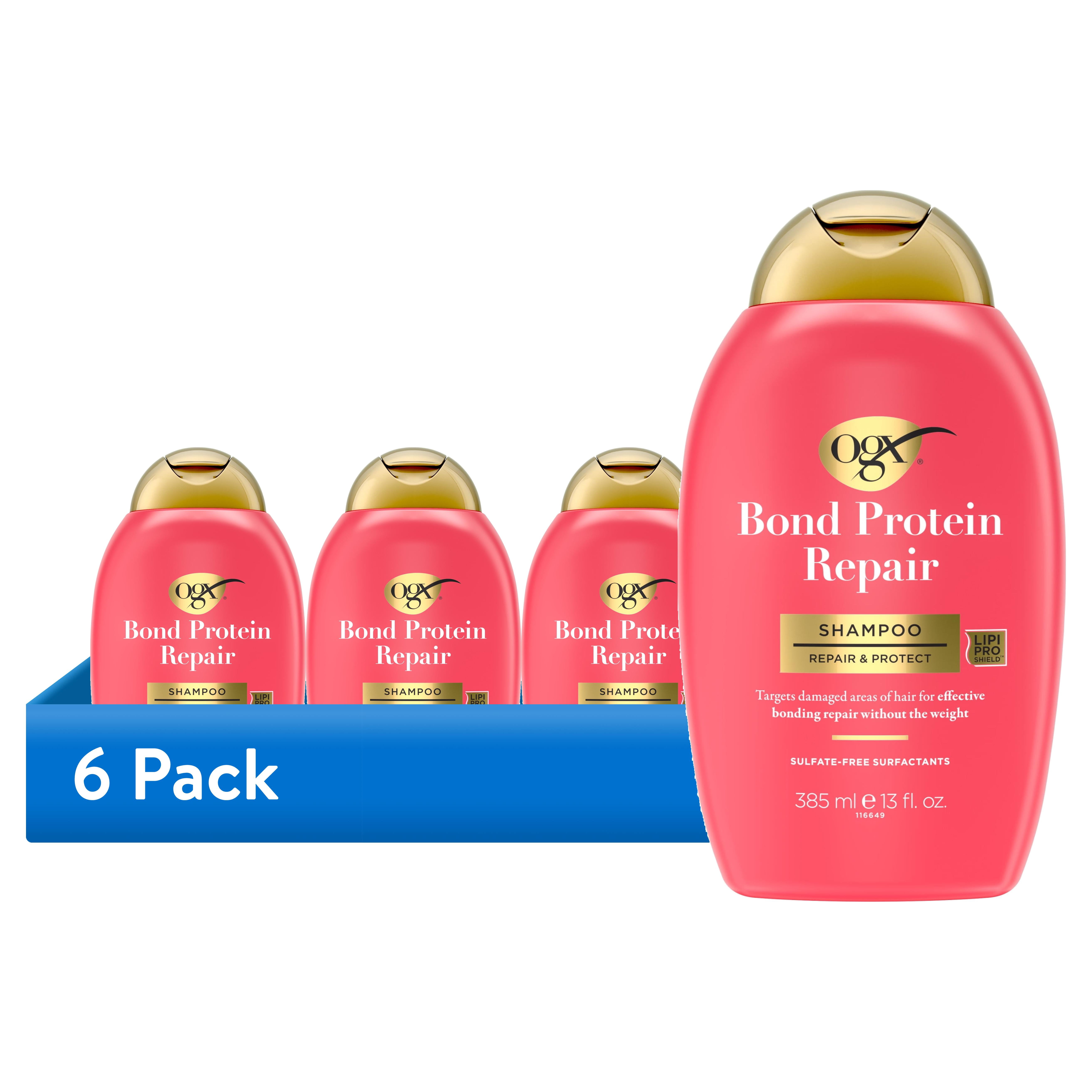 (6 pack) OGX Repair and Protect Bond Protein Repair Shampoo, 13 fl. oz