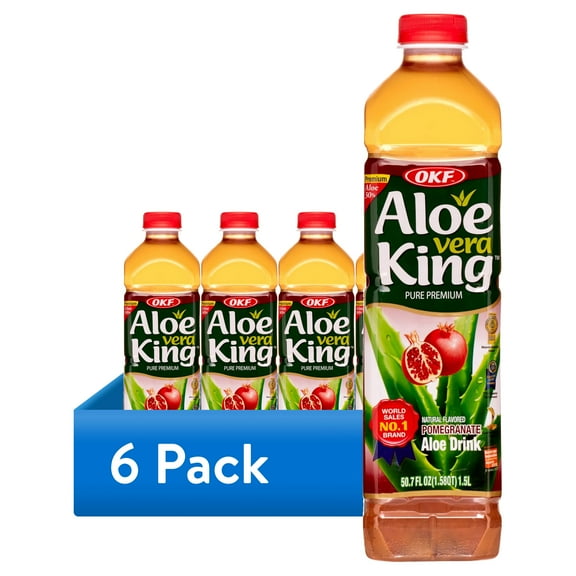 (6 pack) OKF Aloe Vera King, Pomegranate, 50.7 Fl Oz