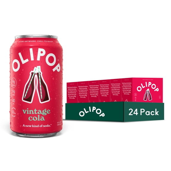 (6 pack) OLIPOP Prebiotic Soda, Vintage Cola, 12 fl oz, 4 Pack, Pantry Packs (24 Total Cans)