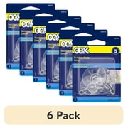 (6 pack) Ook Suction Cup Hooks, Suction Cup Hangers, Large, 5 lbs, PVC, Clear, 3 pack
