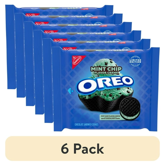 (6 pack) OREO Mint Chip Chocolate Sandwich Cookies, Limited Edition, 10.68 oz