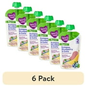 6 pack Parents Choice Organic Stage 2 Baby Food Banana, Blueberry, and Oats Puree, 4 oz Pouch