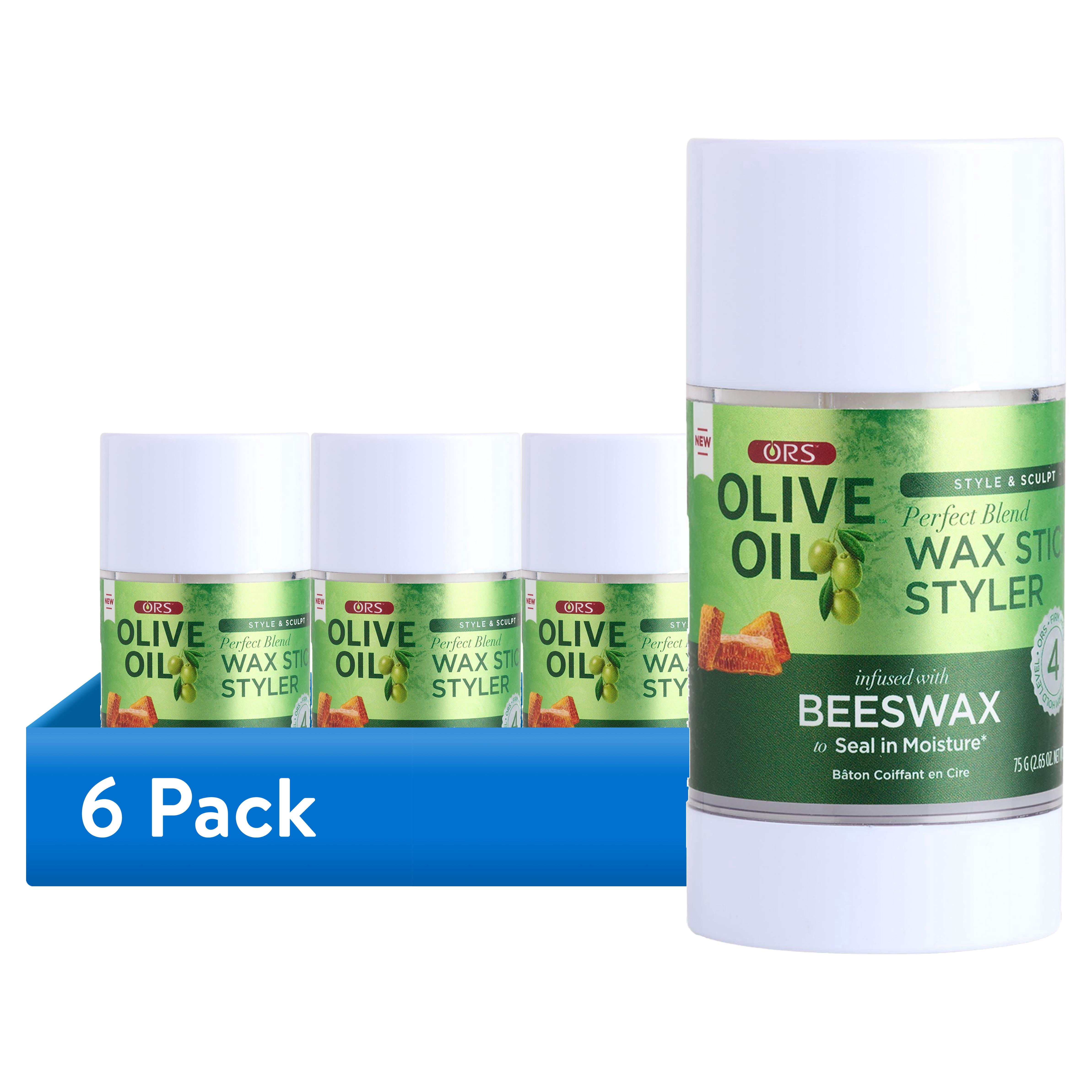 (6 pack) ORS Olive Oil Perfect Blend Wax Stick Styler, All Hair Types, Extra-Firm Hold, 2.6 oz