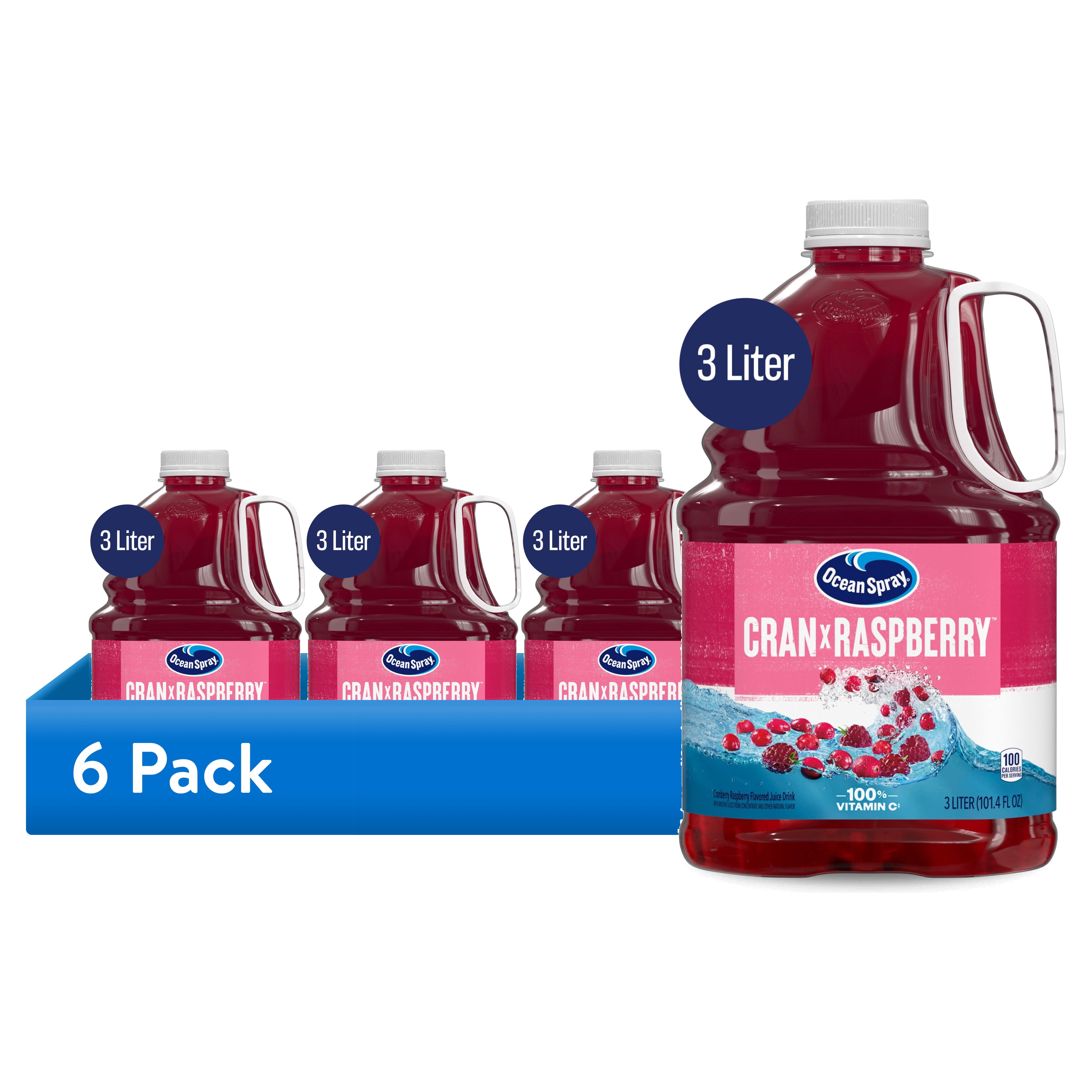 (6 pack) Ocean Spray® Cran-Raspberry® Cranberry Raspberry Juice Drink, 101.4 fl oz Bottle