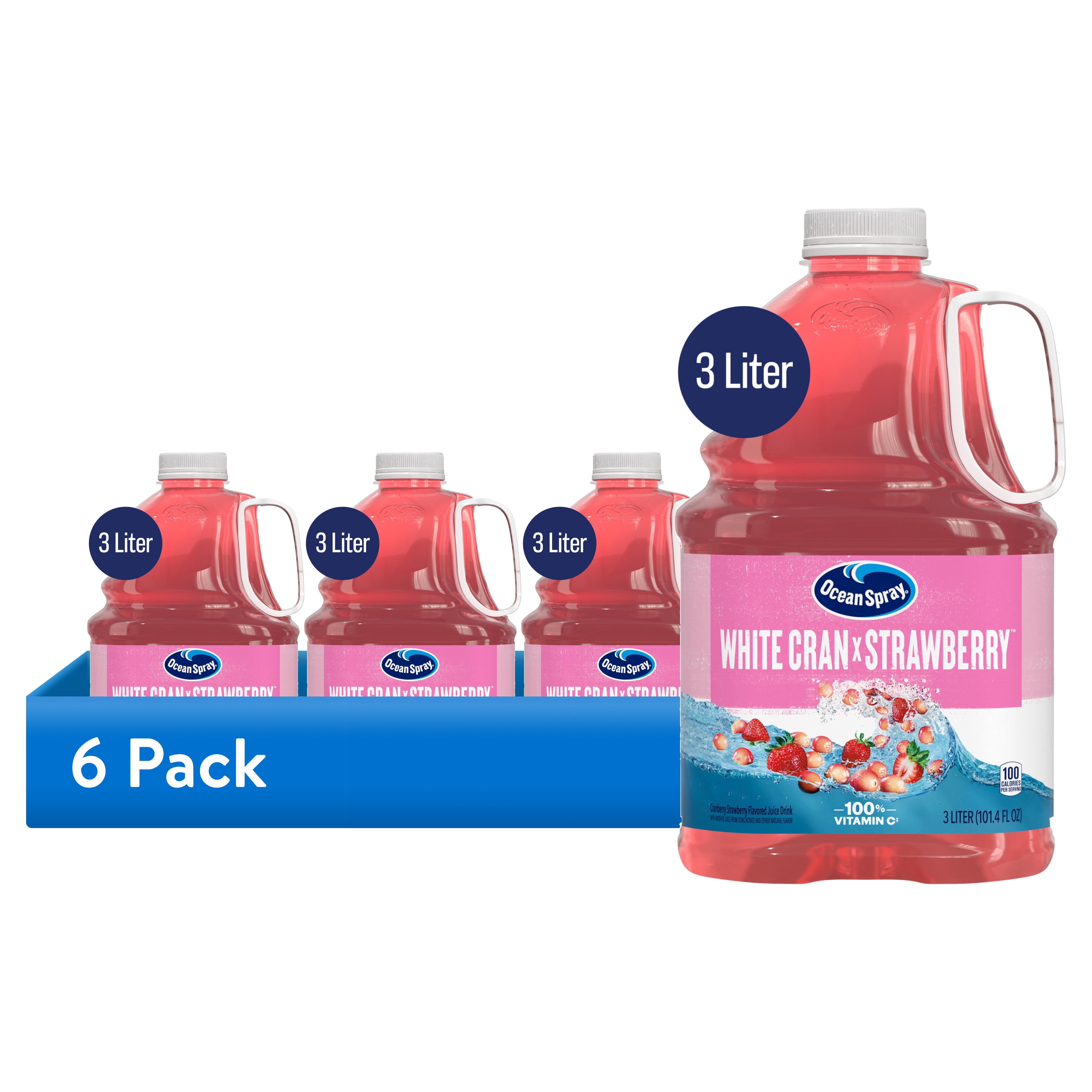 (6 pack) Ocean Spray® White Cran-Strawberry Juice Drink, 3L Bottle