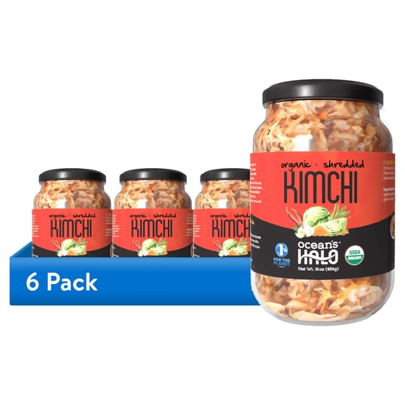 (6 pack) Ocean's Halo Organic Kimchi, Shelf Stable, 16 oz