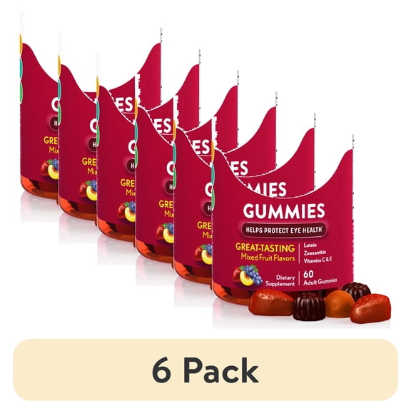 (6 pack) Ocuvite Eye Vitamin & Mineral Supplement, Eye Health Adult Gummies, Contains Lutein & Zeaxanthin, 60 Gummies