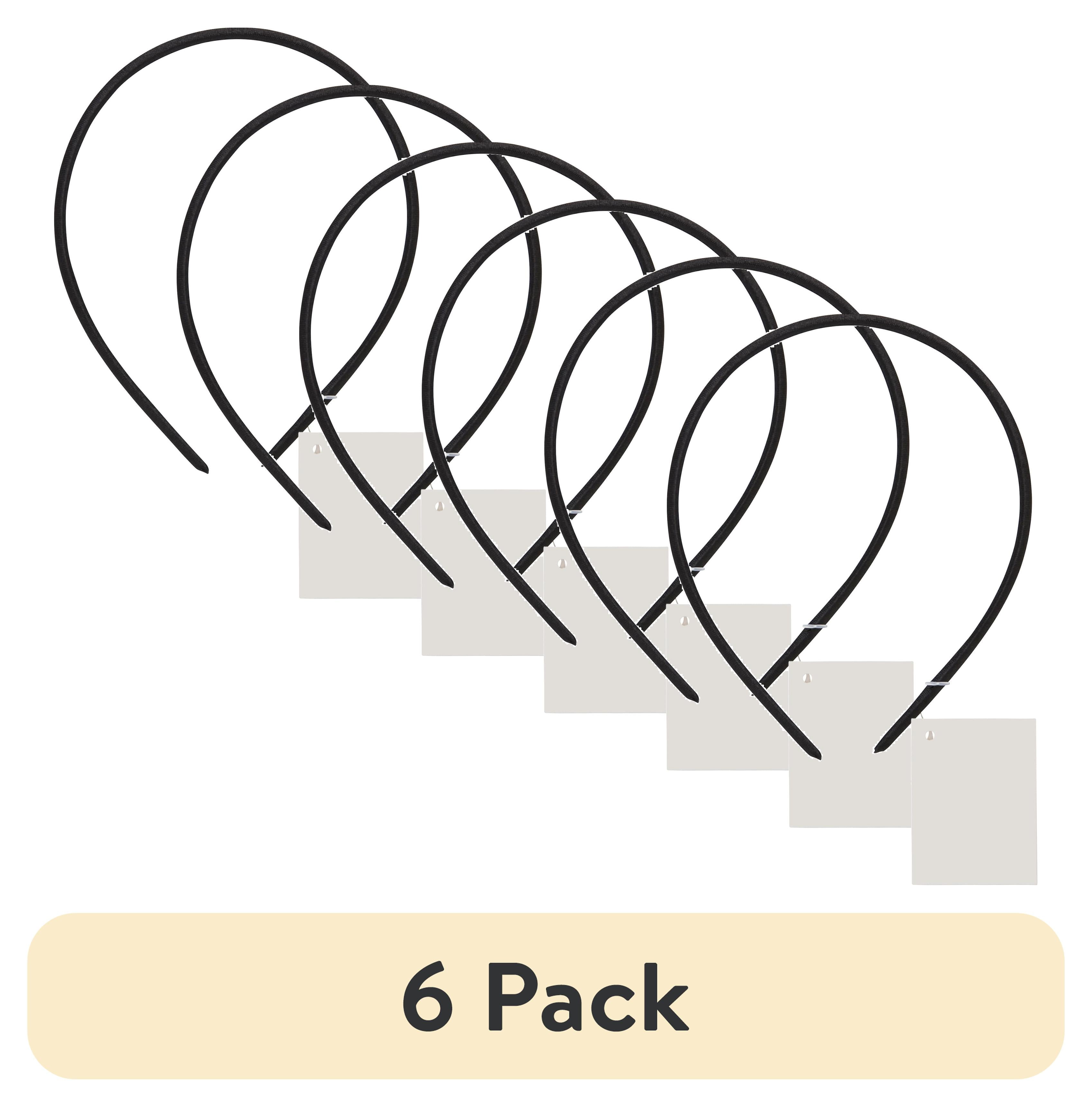 (6 pack) Offray Black Satin Headband perfect hair crafting accessory for embellishing and decorating, 1 Each