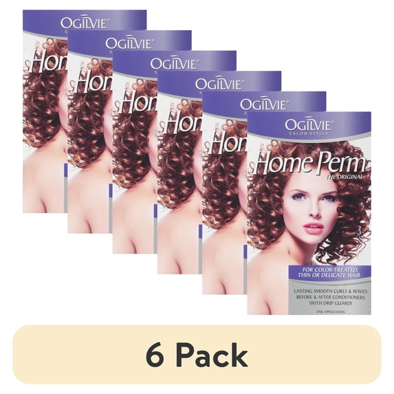 (6 pack) Ogilvie Home Perm for Color-Treated, Thin or Delicate Hair, 1 Application