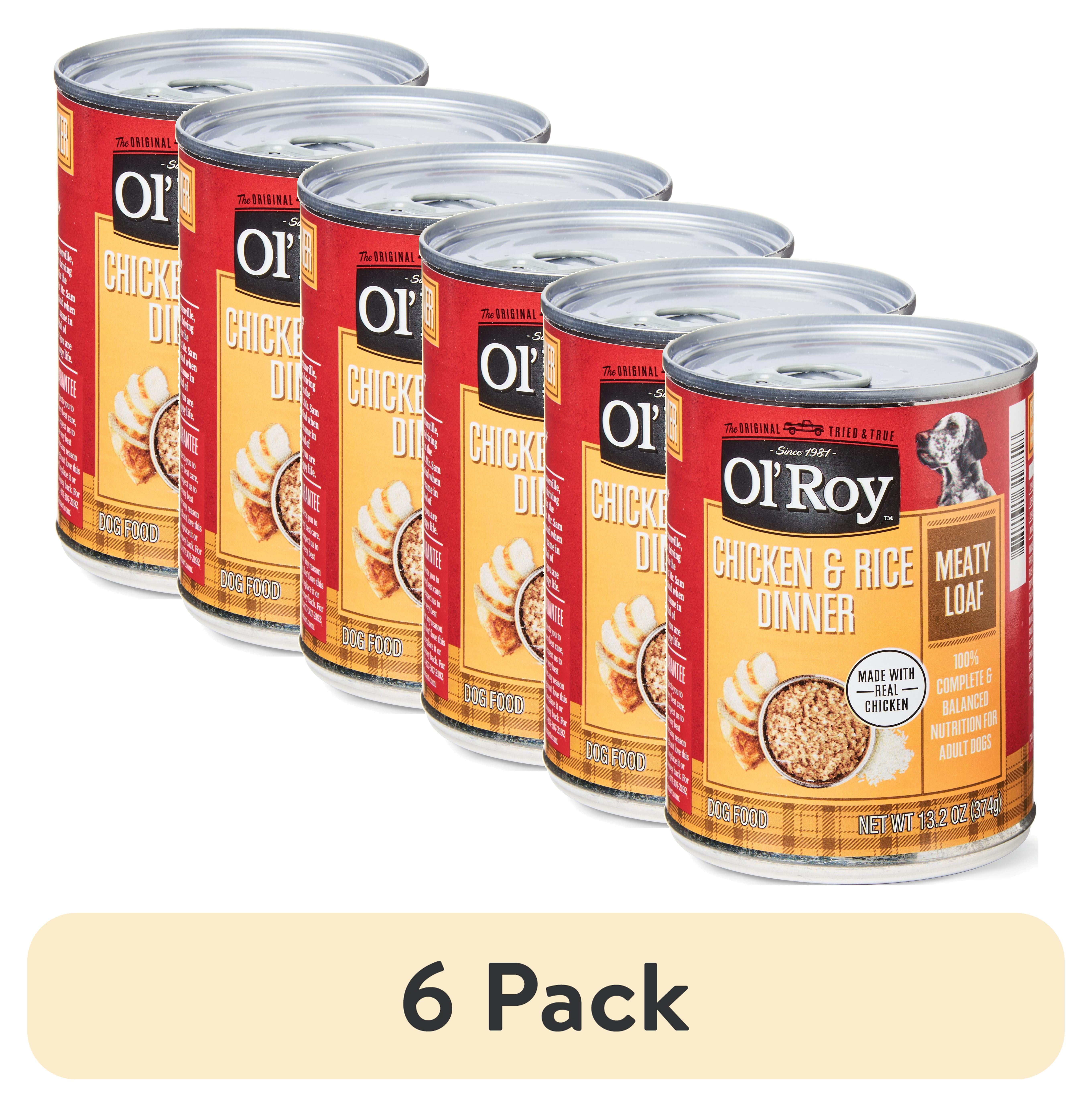 (6 pack) Ol' Roy Chicken and Rice Dinner Wet Dog Food, 13.2 oz Can