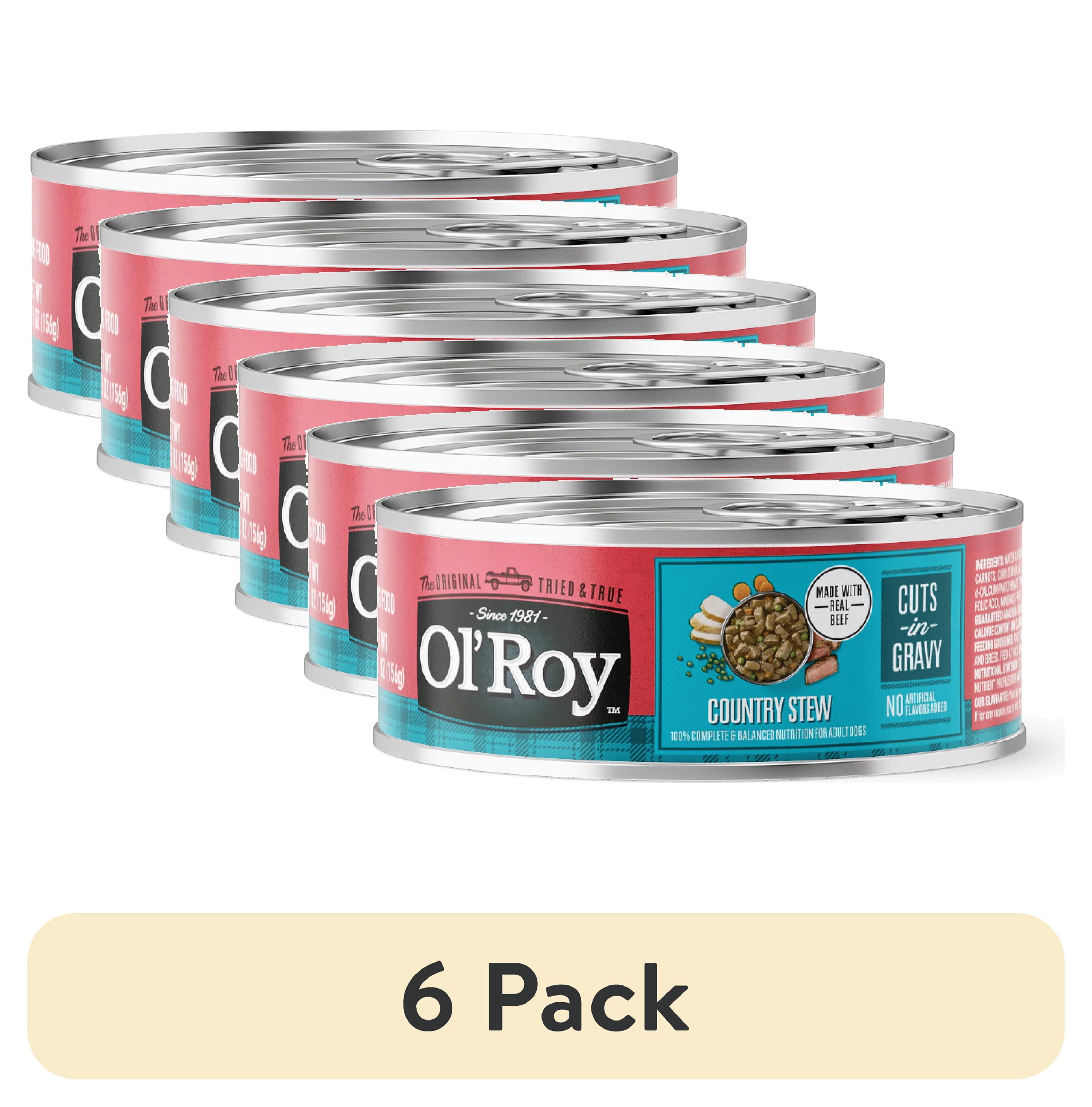 (6 pack) Ol' Roy Country Stew Cuts in Gravy Wet Dog Food, 5.5 oz Can